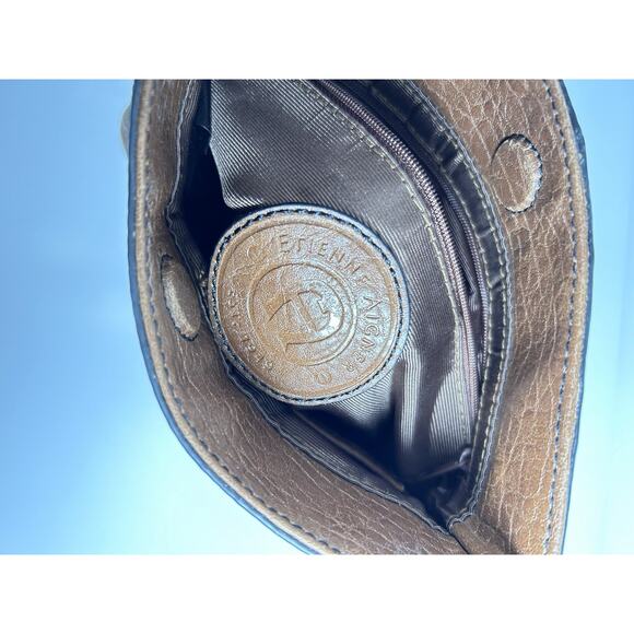 Etienne Aigner Brown Pebble Leather Crossbody Bag Purse Turn lock 71234 - Picture 8 of 10